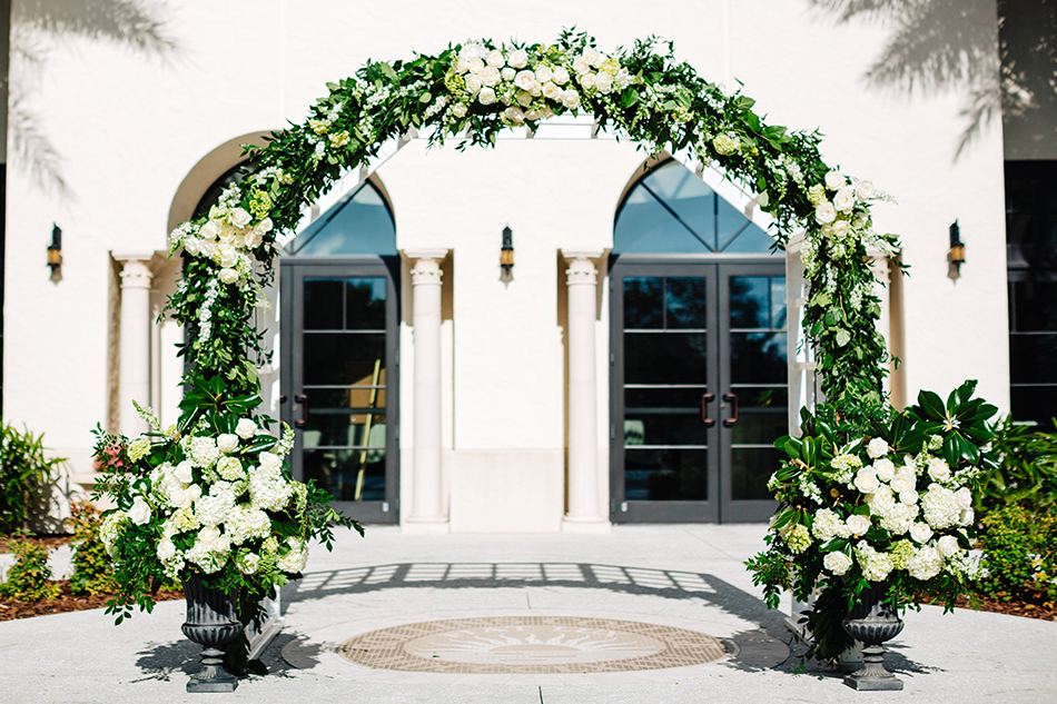 floral ceremony arch