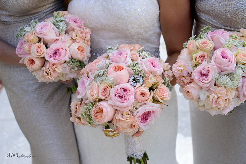 Pink and peach floral 