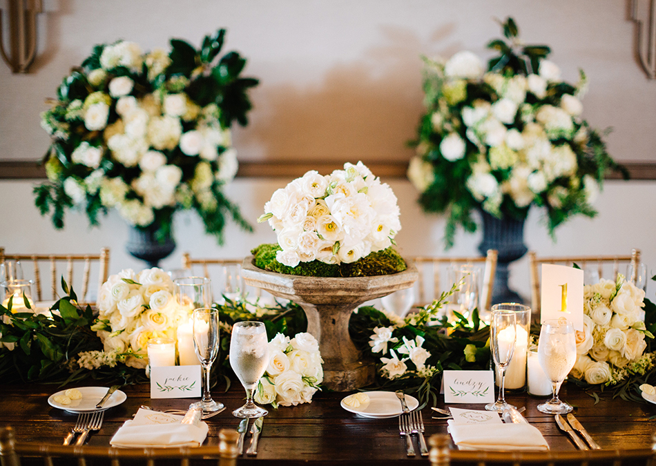 white rose centerpiece