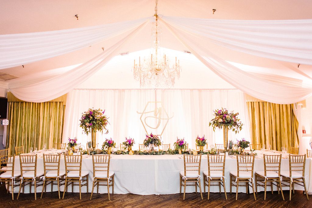 Orlando Wedding Reception Drape Head Table Wedding Planner 