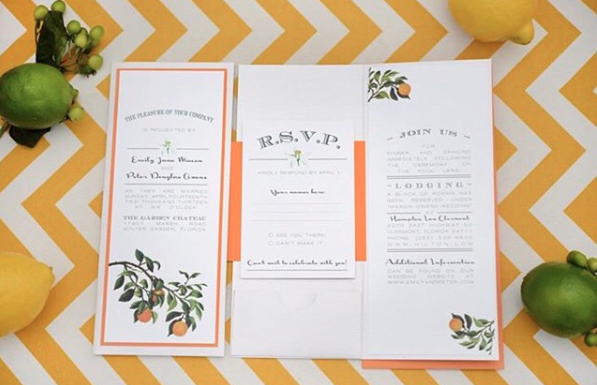 lemon inspired invitation 